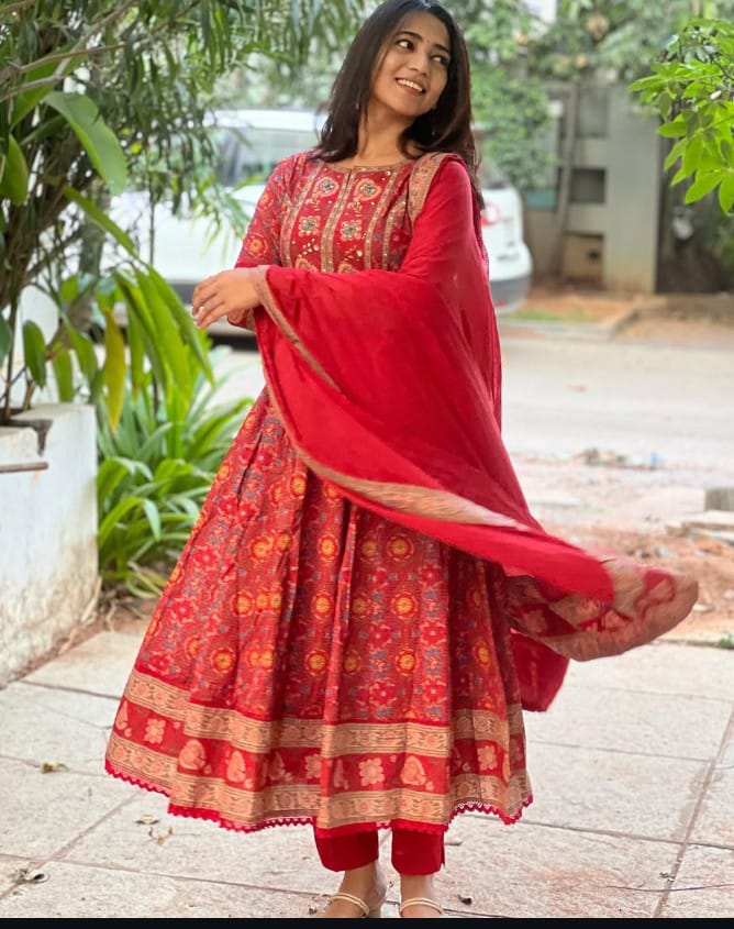 Indian handmade Printed cotton kantha kurtis set , mother day special