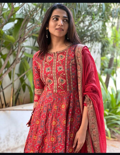 Indian handmade Printed cotton kantha kurtis set , mother day special