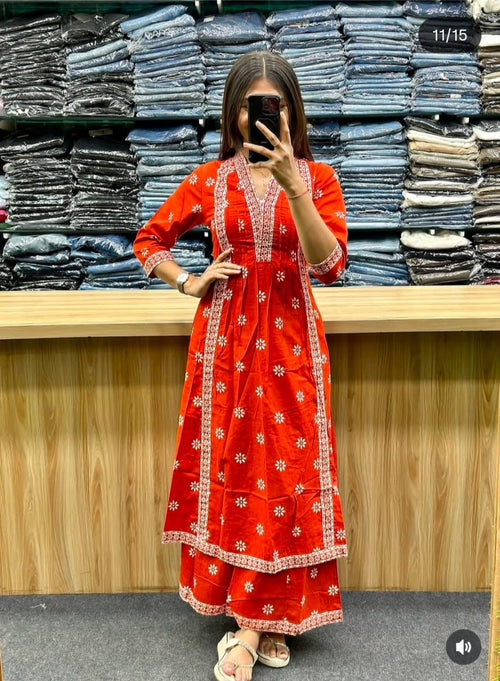 Printed cotton kantha kurtis , valentine's day special