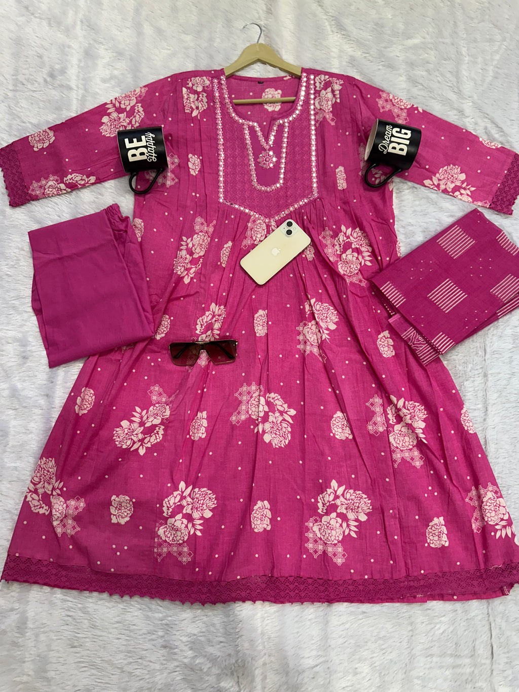Indian Handmade stitched ready Printed cotton kantha kurtis set