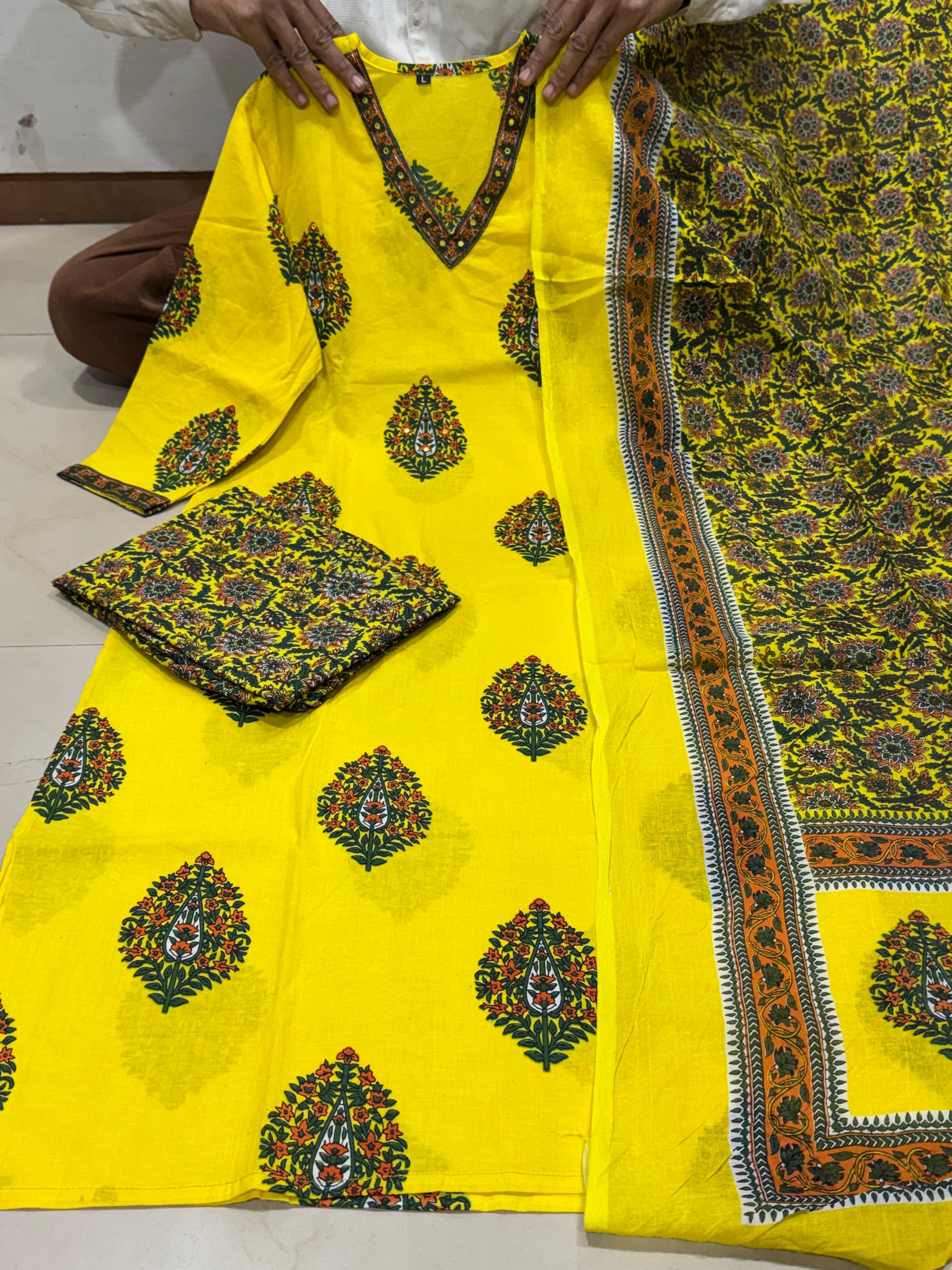 Stitched ready Printed cotton kantha kurtis set